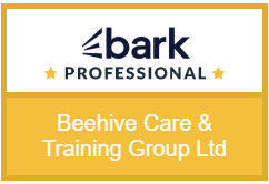 Bark Professional Bark Professional logo featuring Beehive Care & Training Group Ltd in a yellow background.
